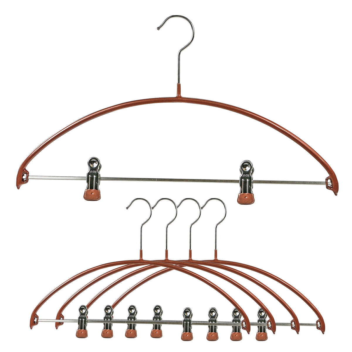 MAWA Euro 40-PK Hanger with Pant Bar & Two Clips, Copper