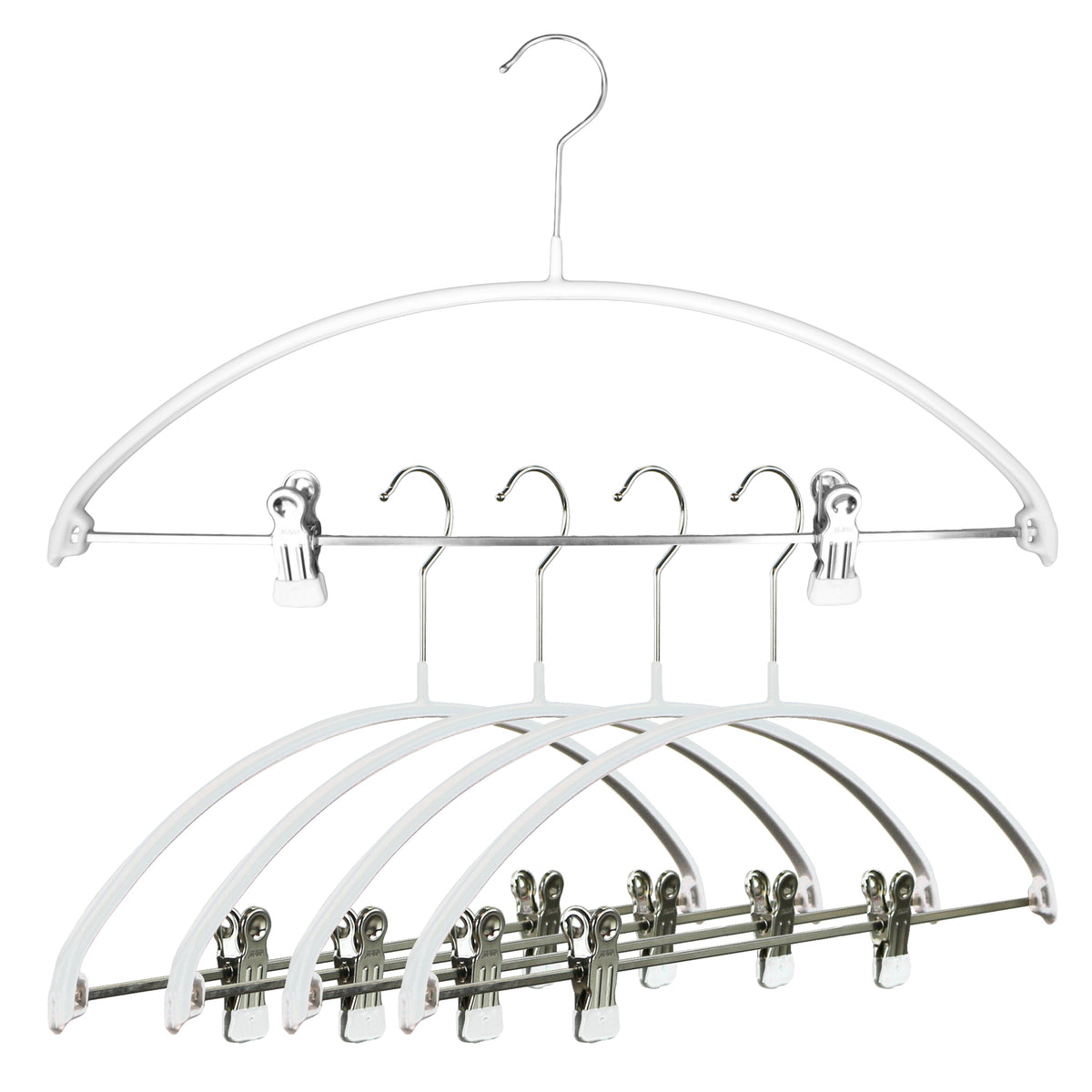 MAWA Euro 40-PK Hanger with Pant Bar & Two Clips, White