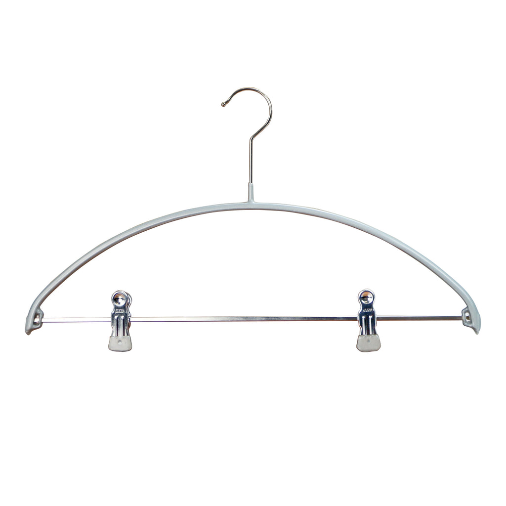MAWA Euro 40-PK Hanger with Pant Bar & Two Clips, Silver