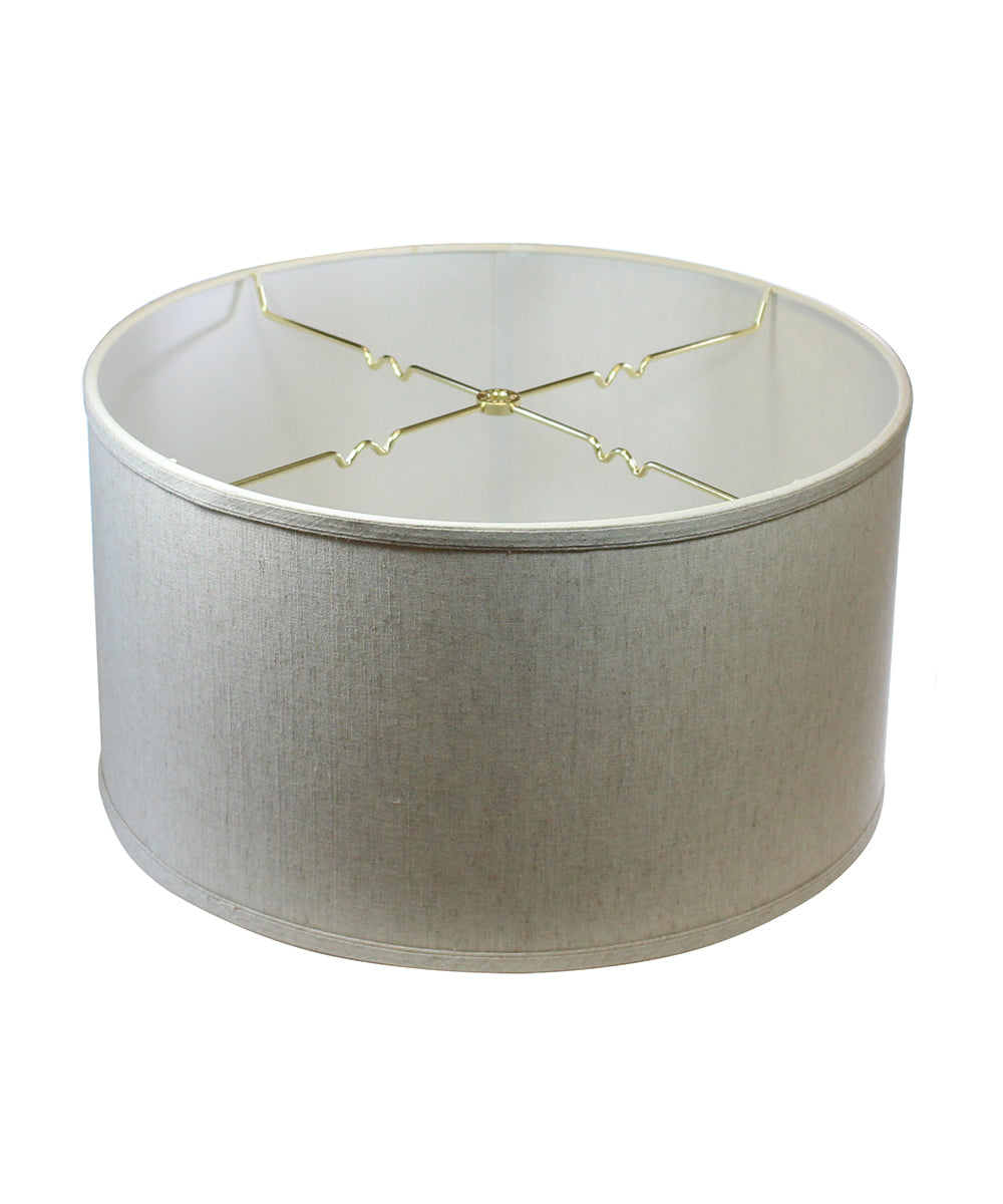 Home Concept Textured Oatmeal Shallow Drum Lamp Shade - 18"W x 10" Slant Height, Spider Fitter