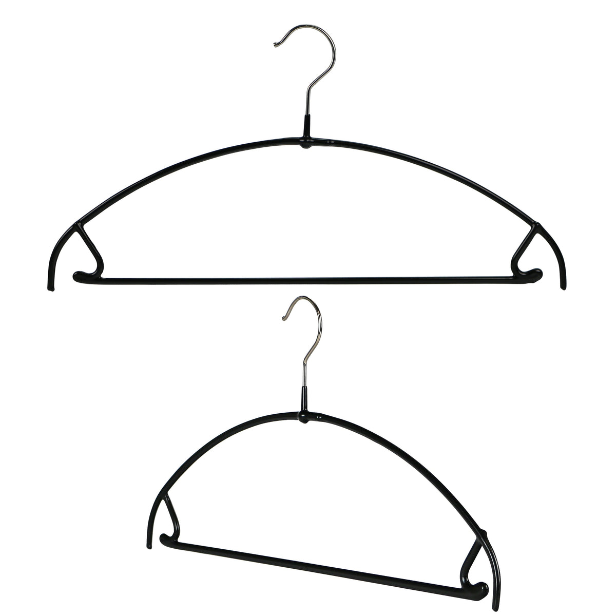 MAWA Euro Ultra Thin 42-PTU Hanger with Pant Bar & Skirt Hooks, Black