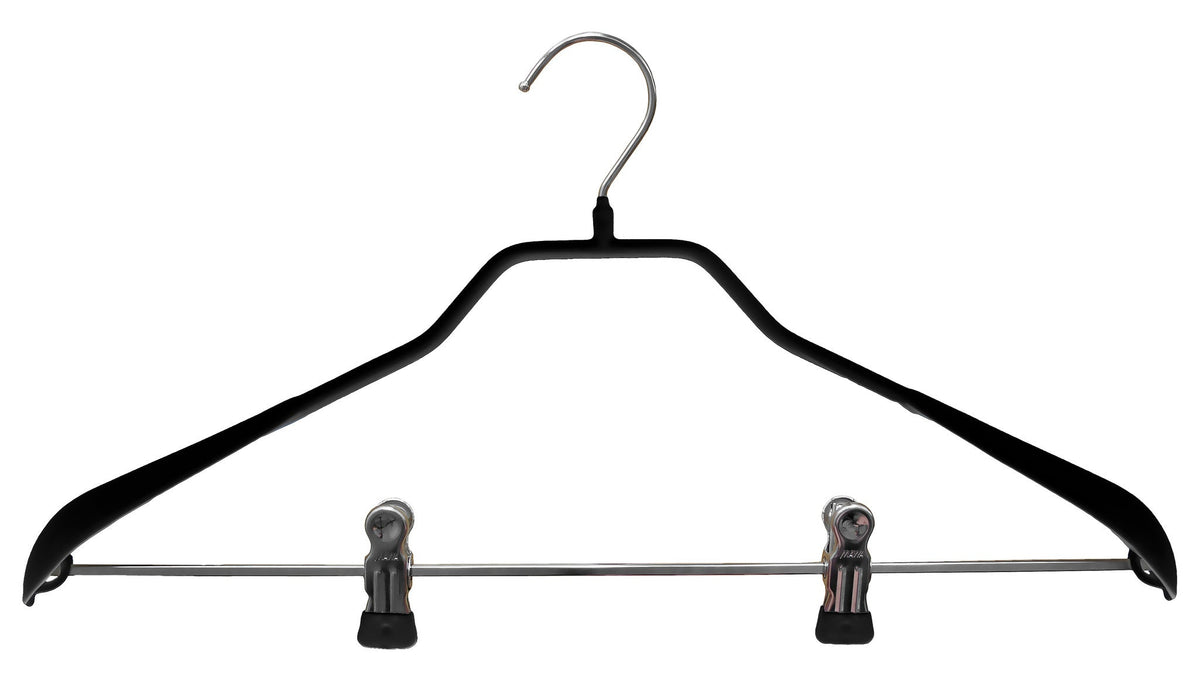MAWA BodyForm 42-LK Hanger with Pant Bar & Clips, Black