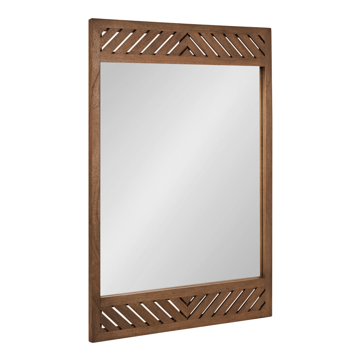 Mezzeta Rectangular Wall Mirror with Mango Wood Chevron Frame