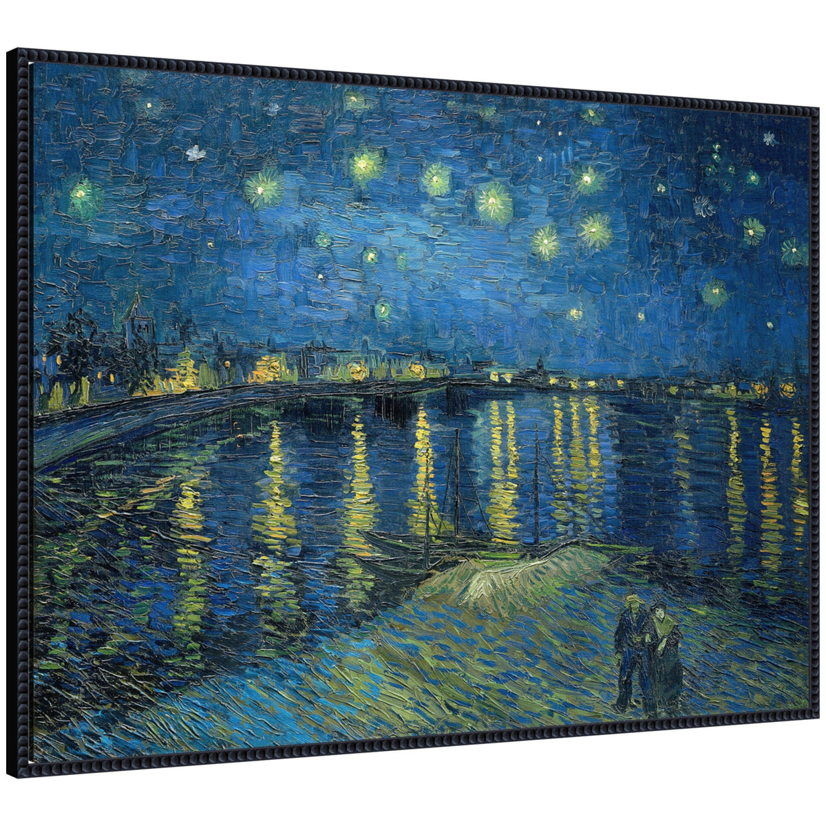 Starry Night Over the Rhone 1888 Vincent van Gogh by Nostalgia Prints Framed Canvas Wall Art Print