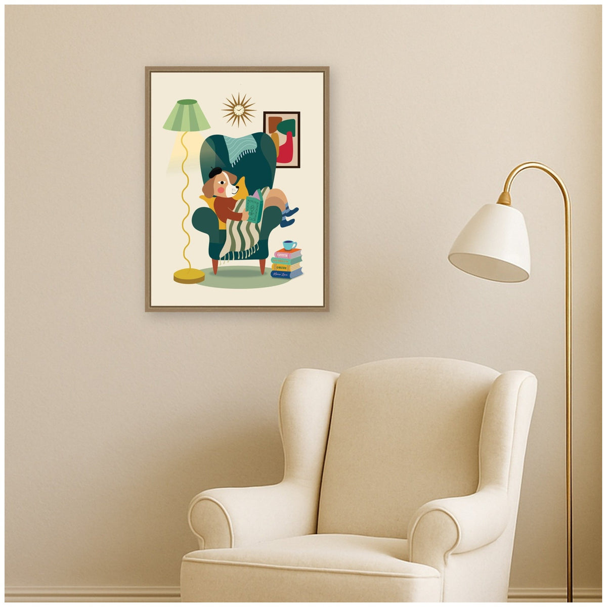 Cozy Moment by Rachel Lee 3 Birdies Studio Framed Canvas Wall Art Print
