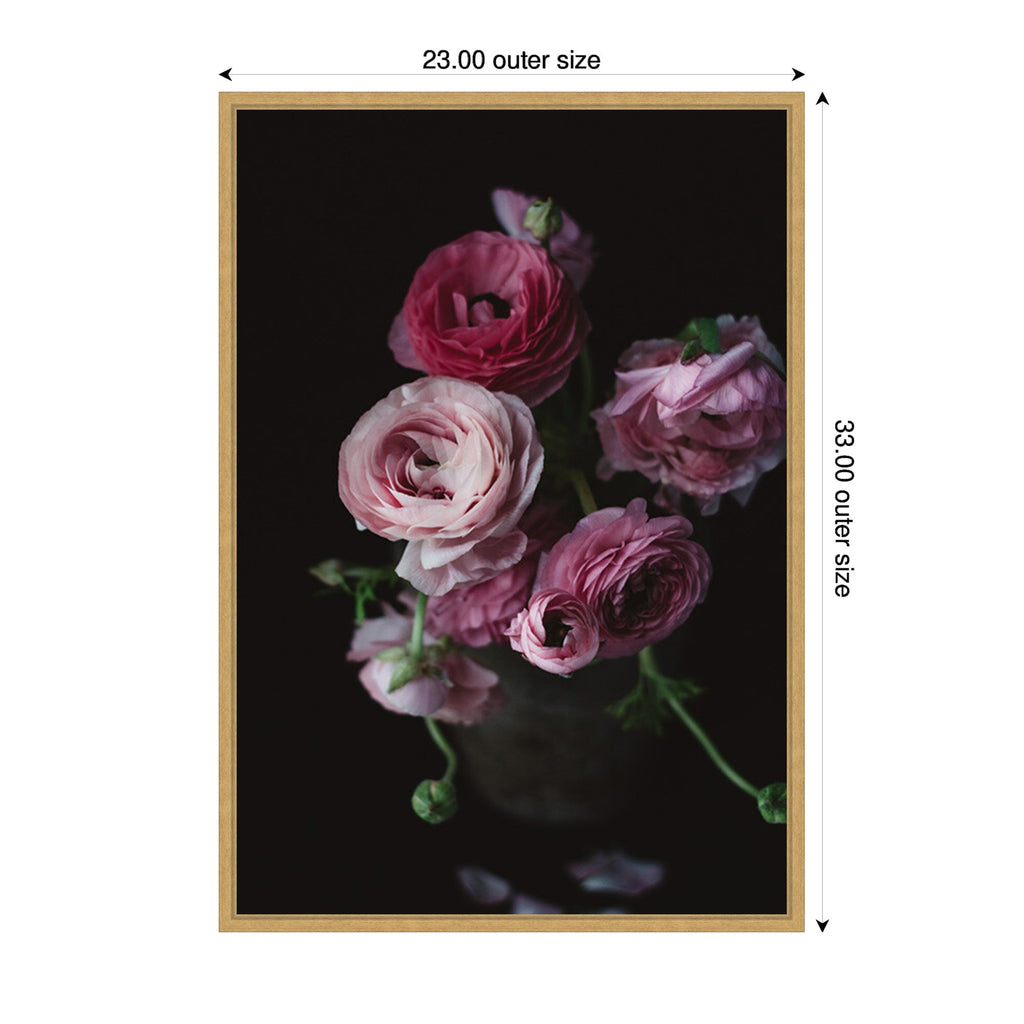 Sylvie Moody Dark Pink Floral Bouquet Framed Canvas by Kristy Campbell