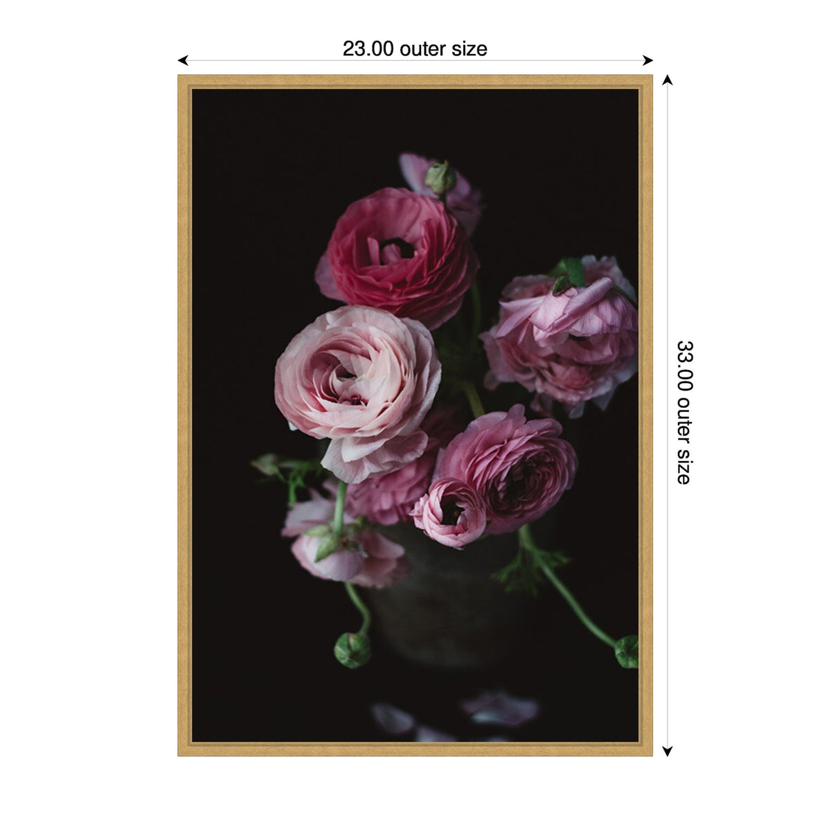Sylvie Moody Dark Pink Floral Bouquet Framed Canvas by Kristy Campbell
