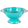 Powder-Coated Steel Colander, Turquoise