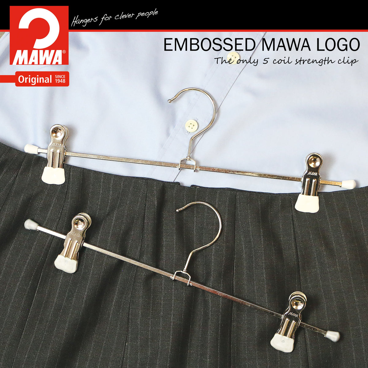 MAWA 12" Pant Hanger, K-30D, White