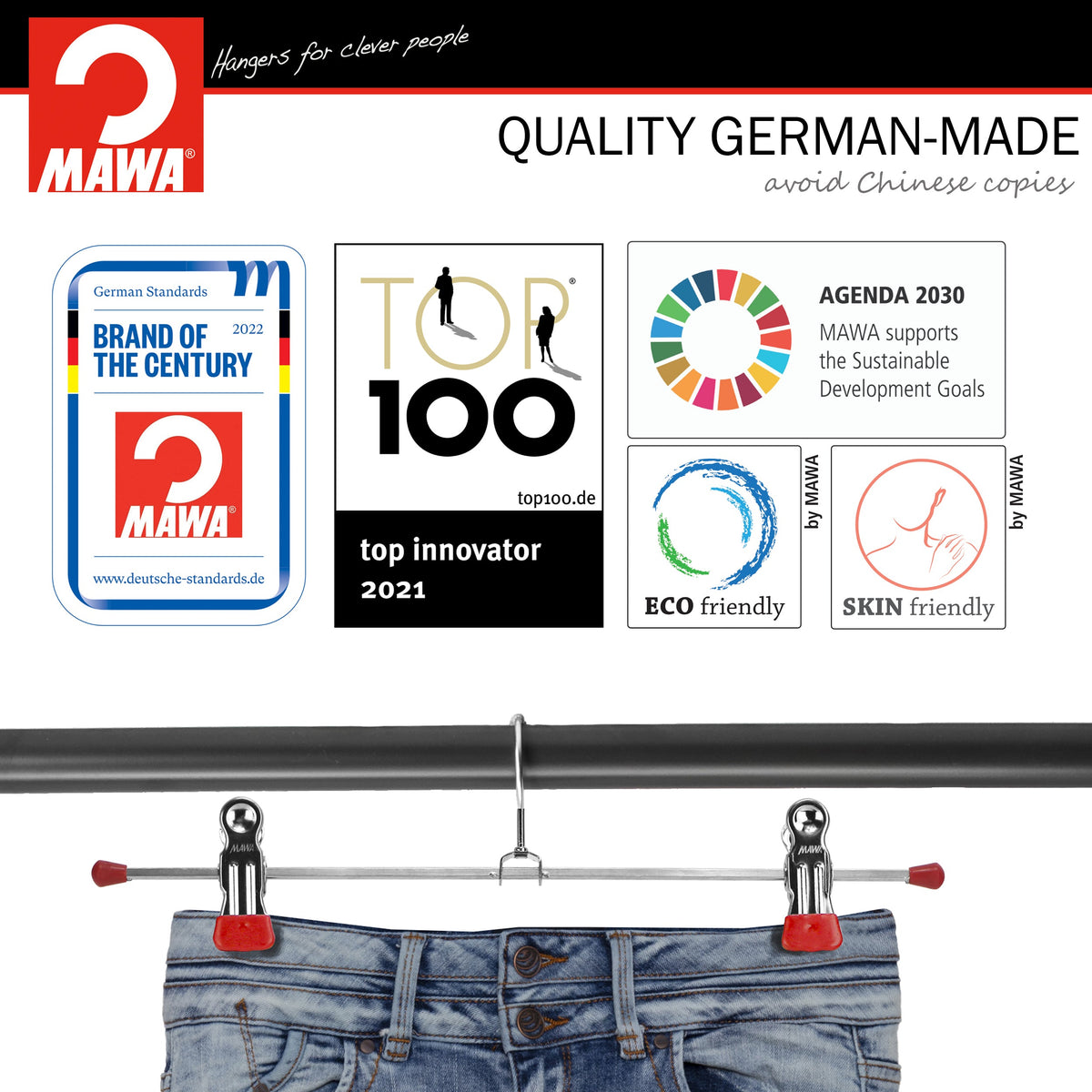 MAWA 12" Pant Hanger, K-30D, New Red