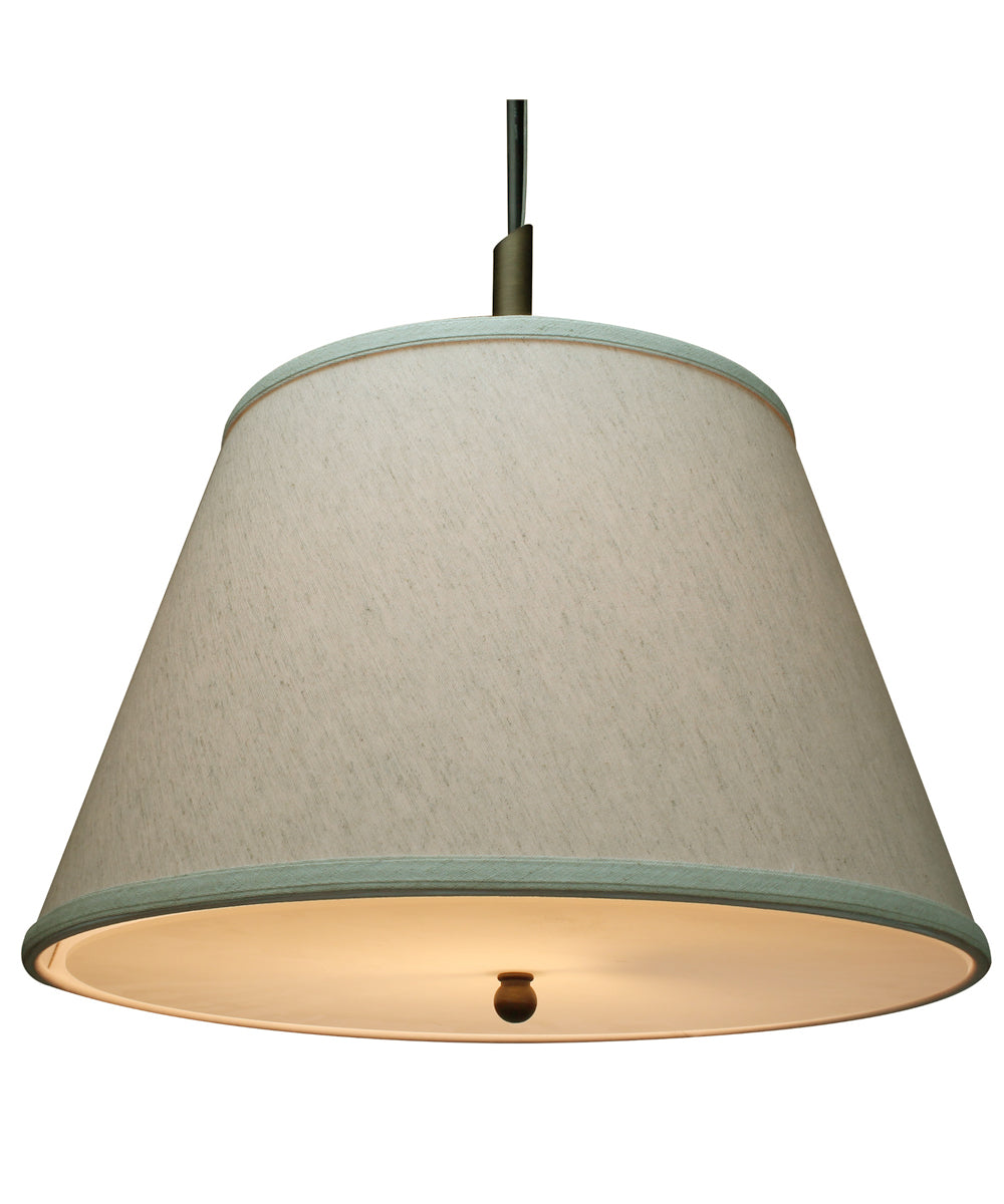 Laura Ashley Hardwired Pendant Light, Gold-Laced Cafe, Textured Oatmeal Slotted Empire Shade with Diffuser, 16"W