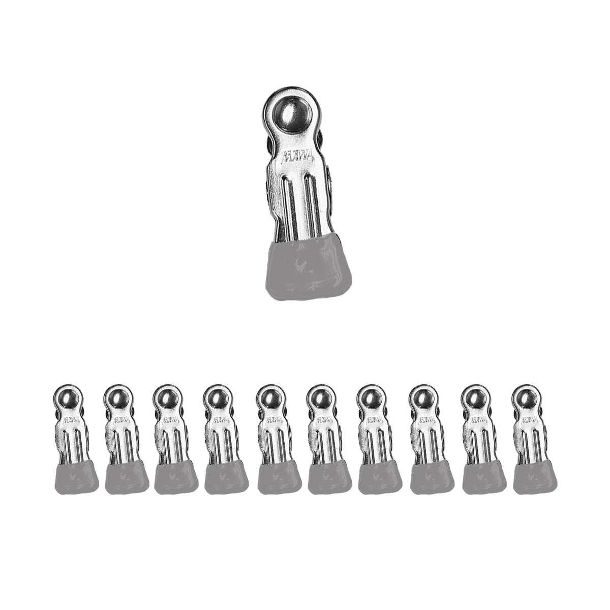 MAWA Single Clip, No Hook, Set of 10, Silver