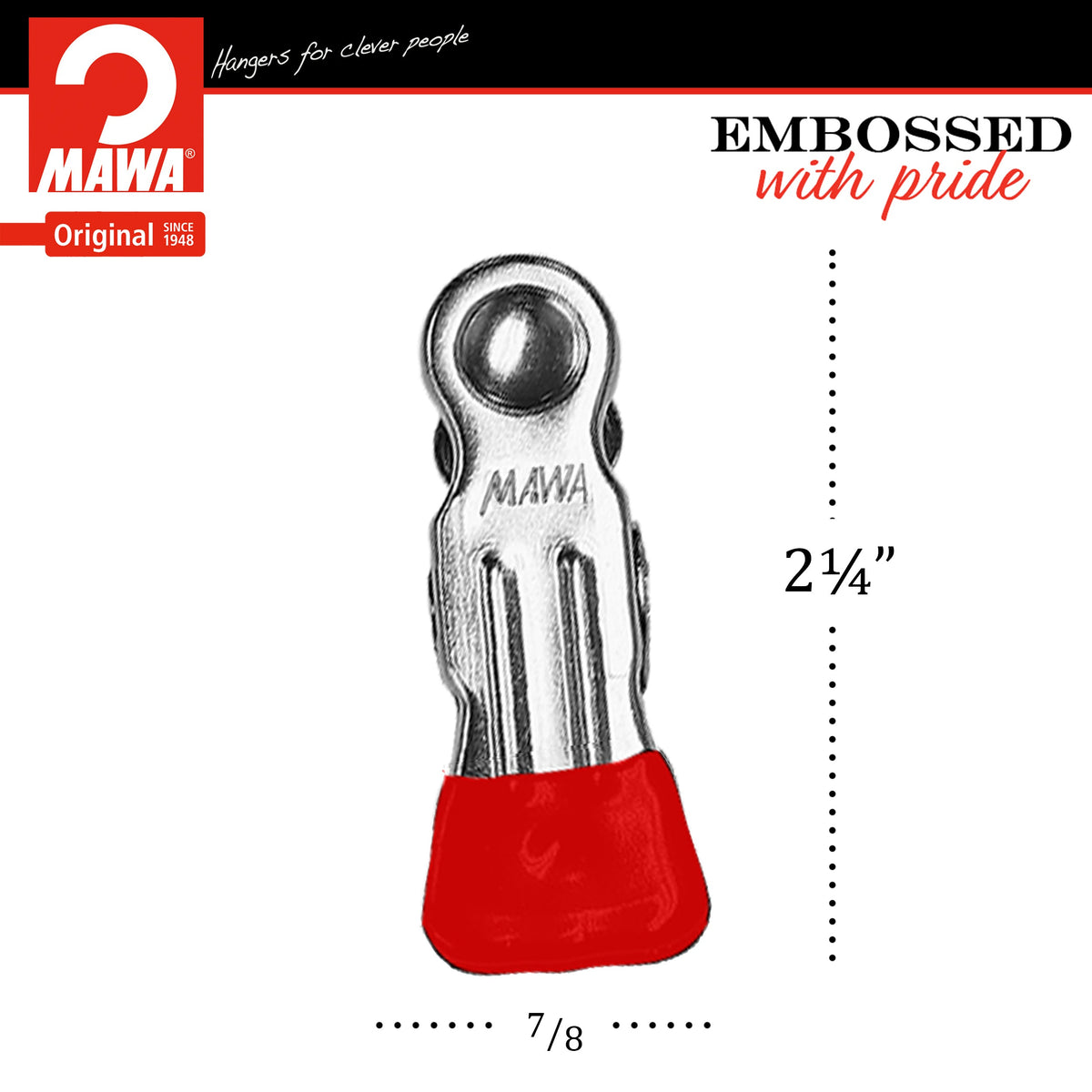 MAWA Single Clip, No Hook, Set of 10, Red