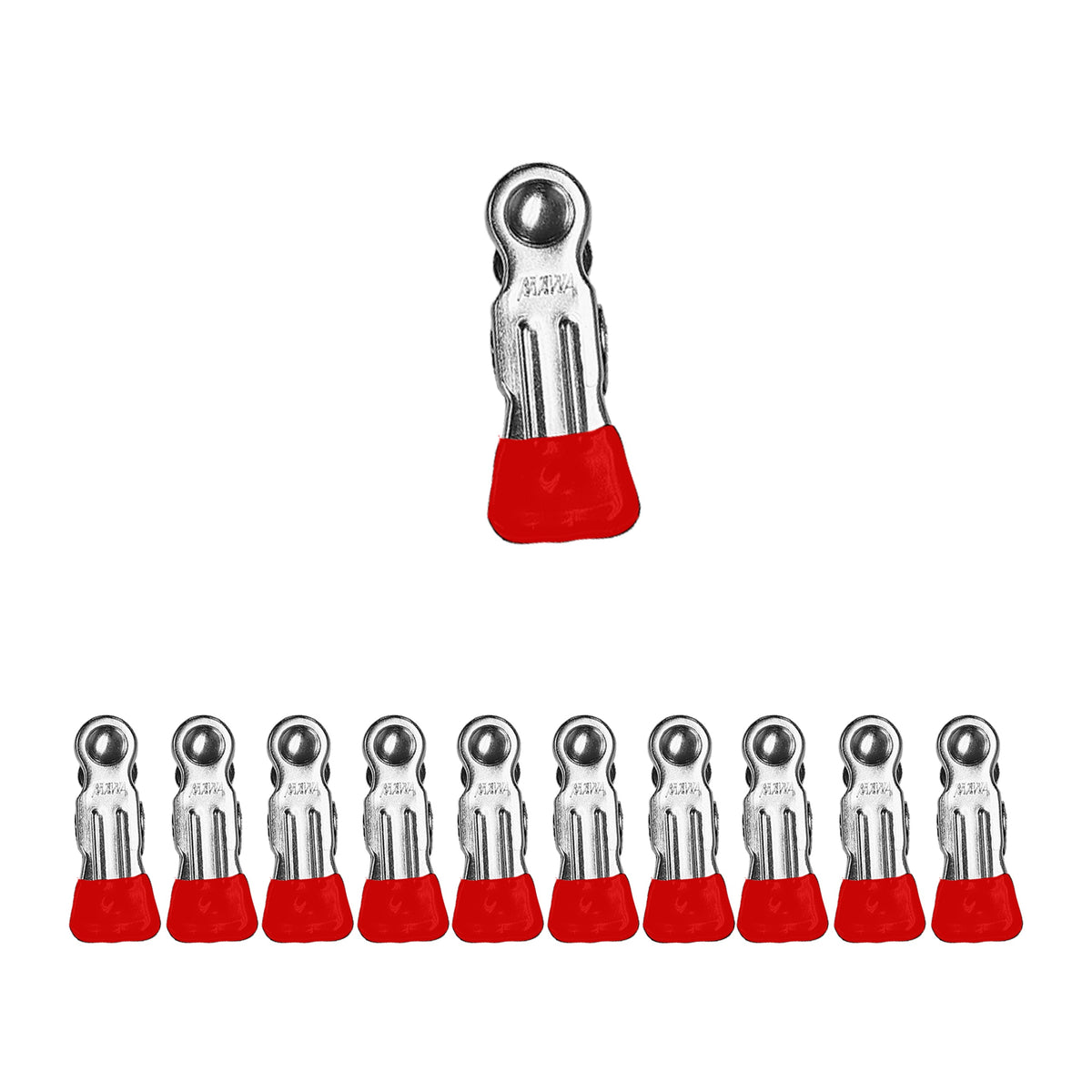 MAWA Single Clip, No Hook, Set of 10, Red