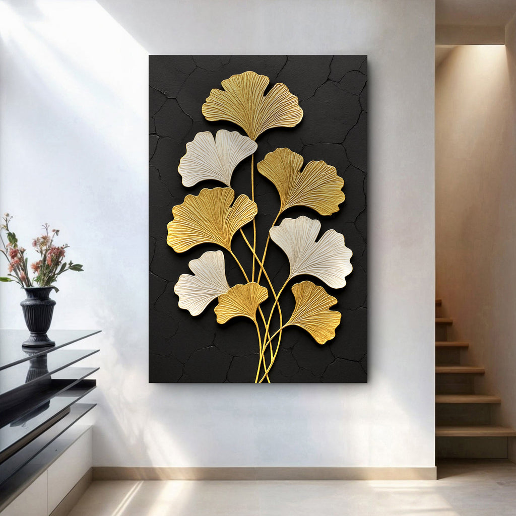 Golden Ginkgo Canvas Wall Art