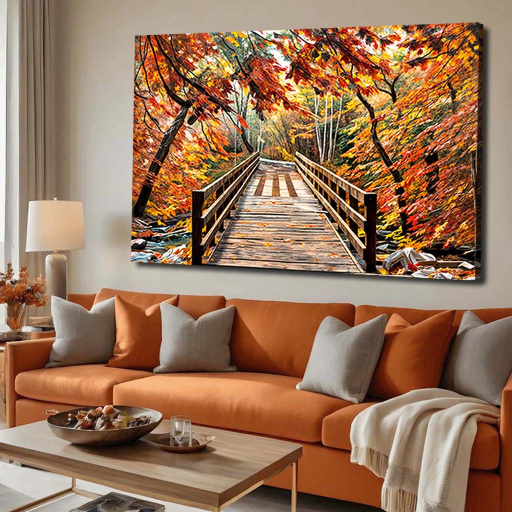 Crossing Autumn Canvas Wall Art