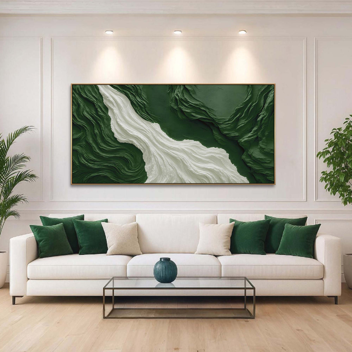 Green Rivers Abstract Canvas Wall Art