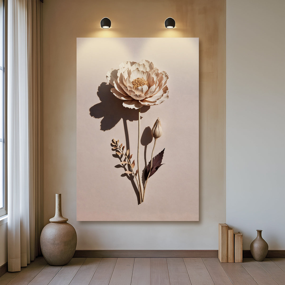 Minimalist Lone Flower Canvas Wall Art