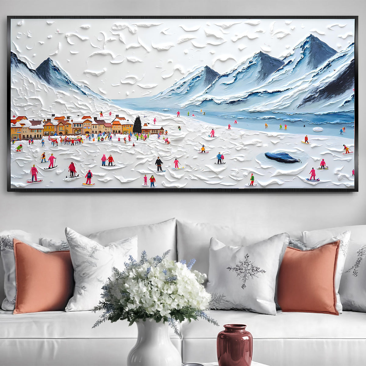 Snow Mountain Abstract Canvas Wall Art II