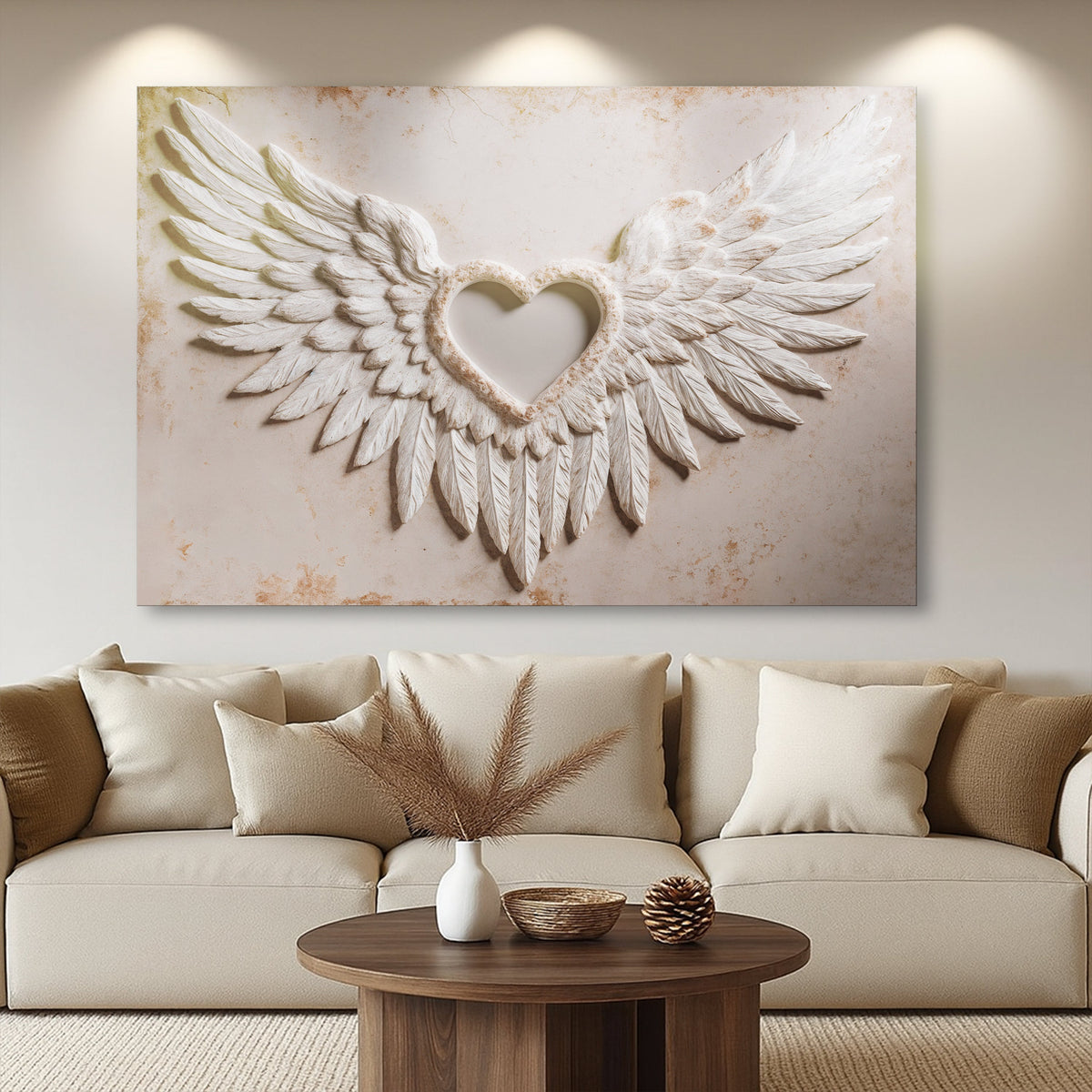 Wings of Love Abstract Canvas Wall Art II