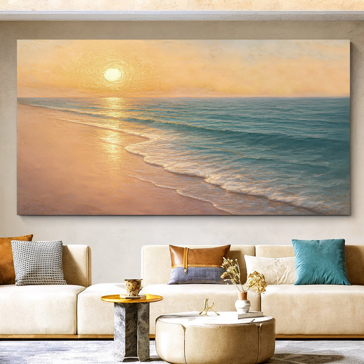 Beach Shoreline Coastal Canvas Wall Art IV