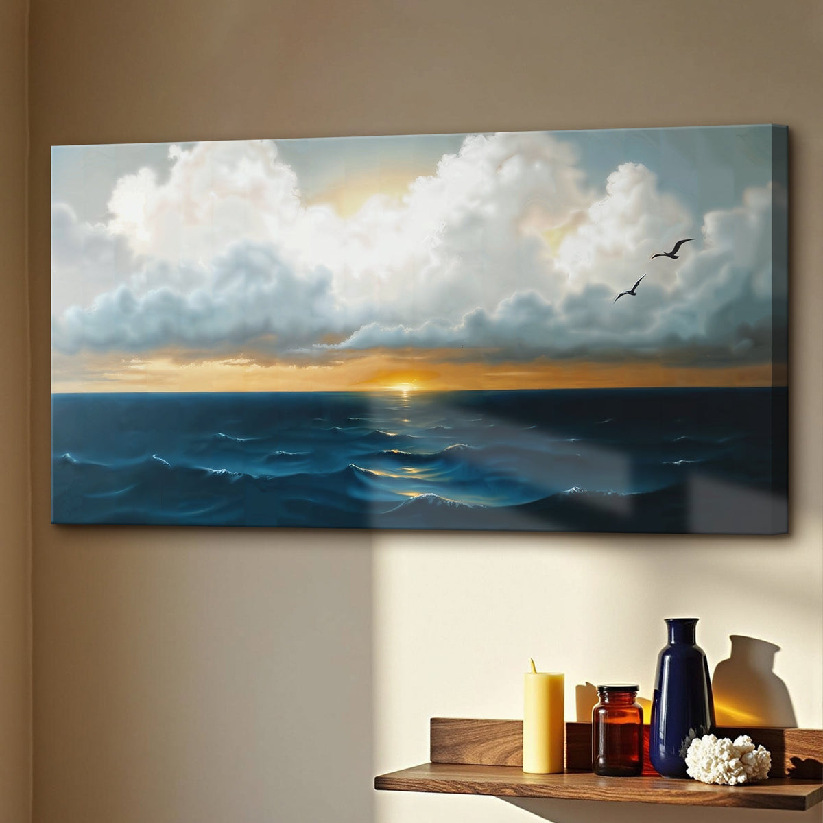 Waterscape Abstract Canvas Wall Art II