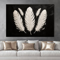 Minimalist Monochrome Feather Canvas Wall Art