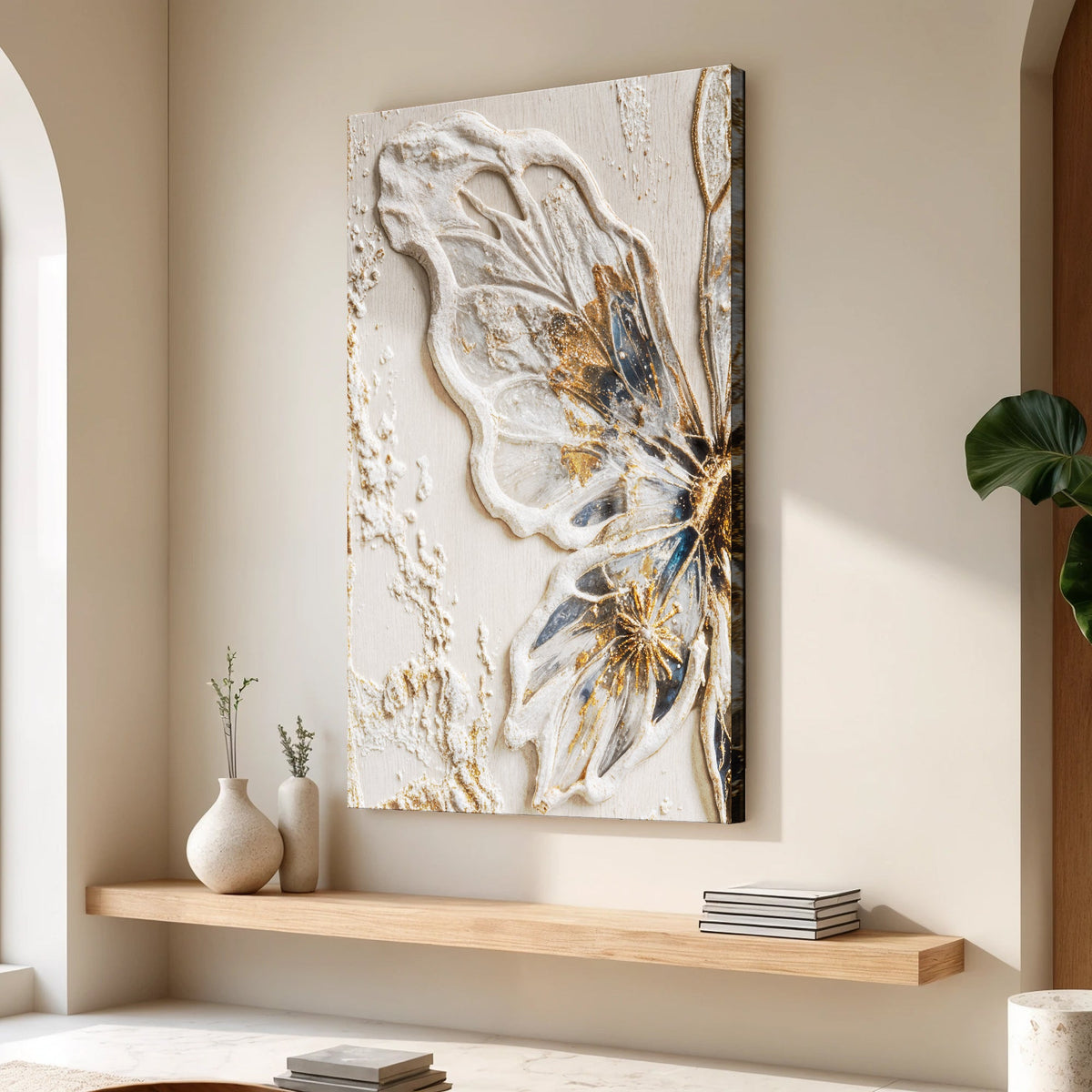 Half Butterfly Canvas Wall Art