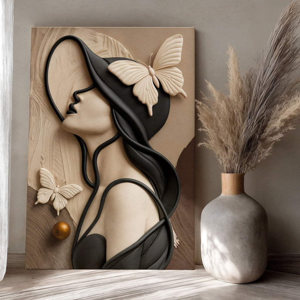 Woman's Delicate Lines Canvas Wall Art