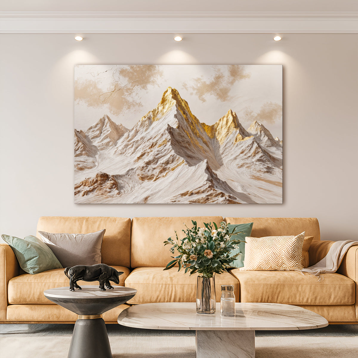 Golden Peaks Canvas Wall Art