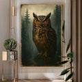 Watcher Of The Woods Owl Canvas Wall Art