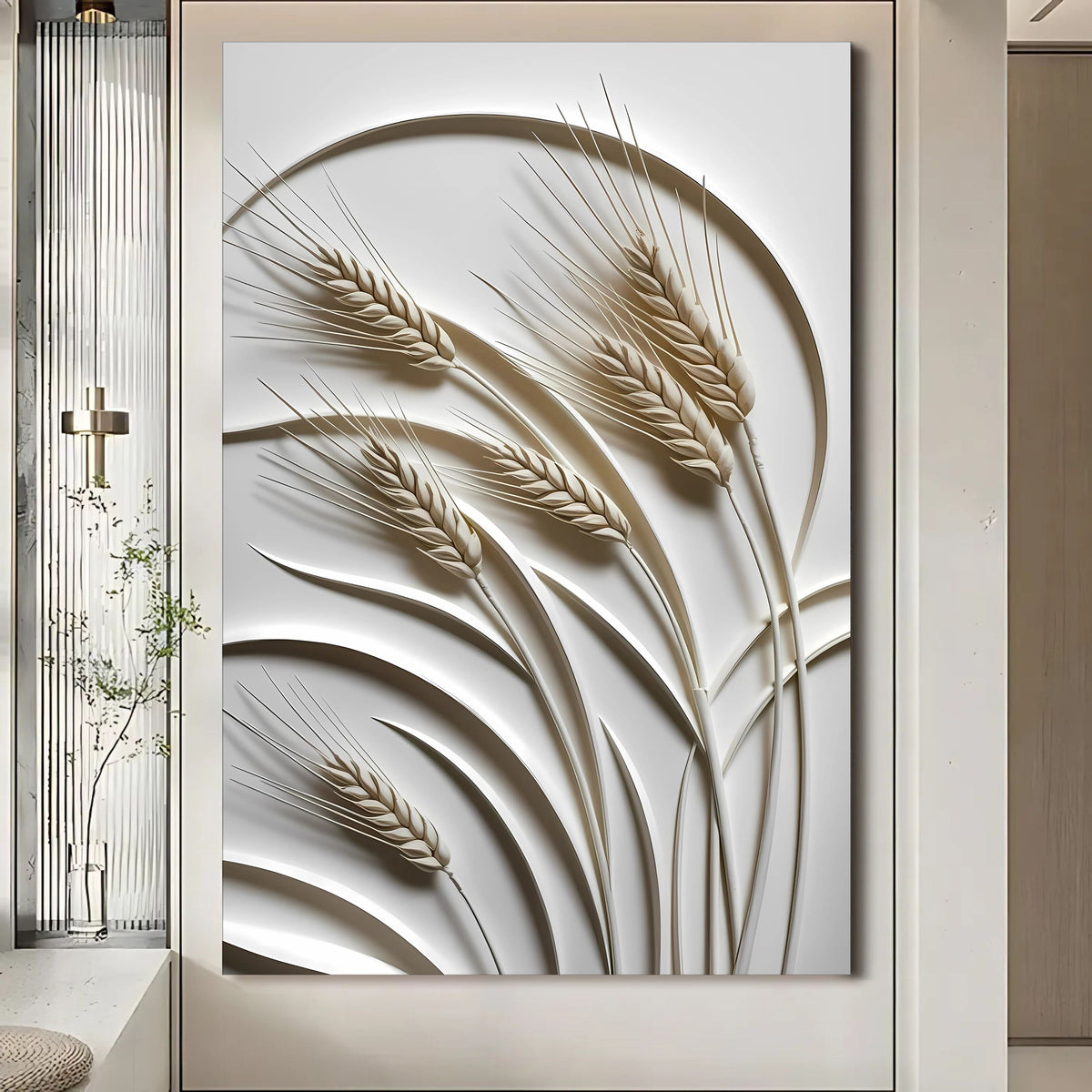 Minimalist Wheat Canvas Wall Art