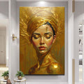 Woman's Golden Serenity Canvas Wall Art