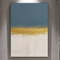 Minimalist Blue and Gold Canvas Wall Art