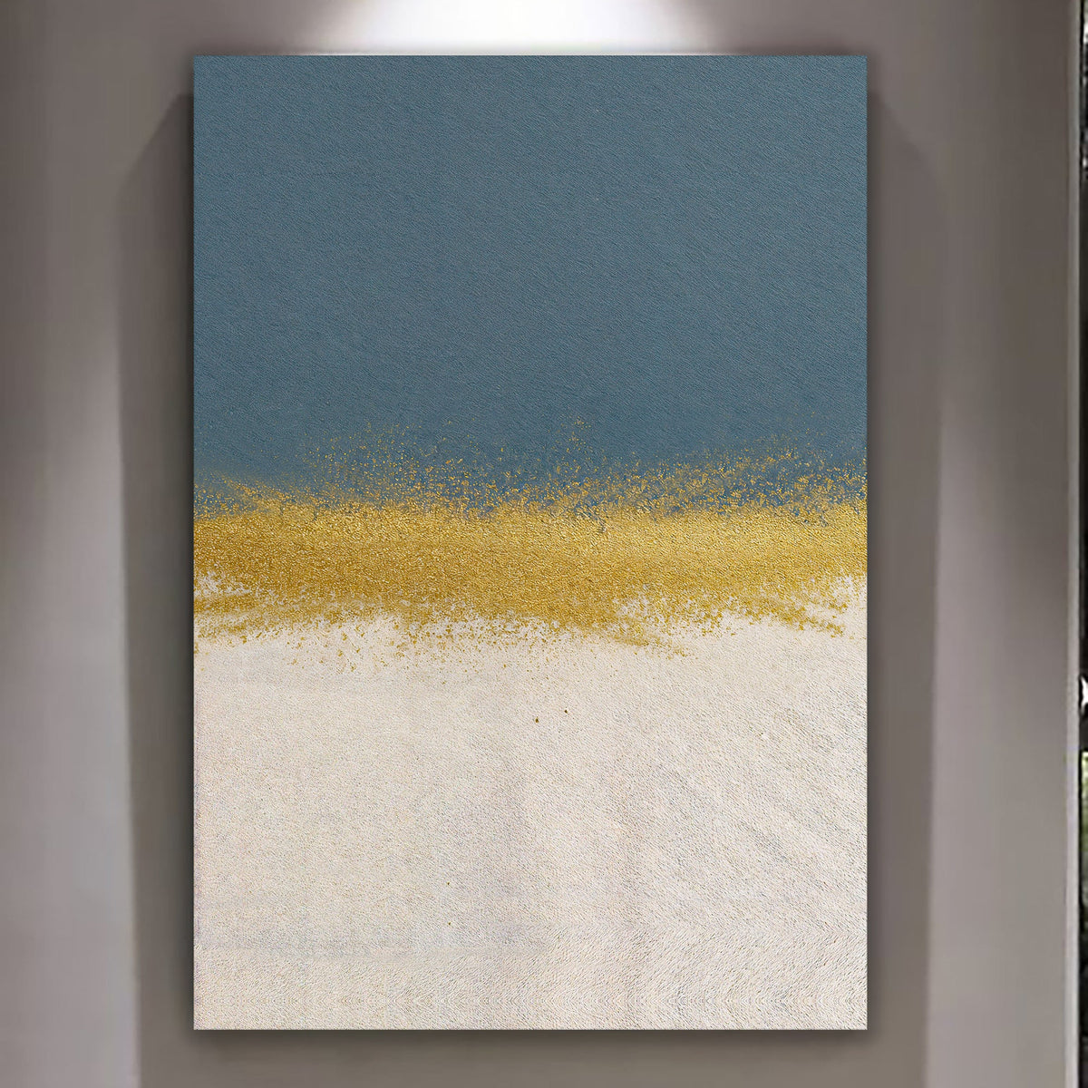 Minimalist Blue and Gold Canvas Wall Art