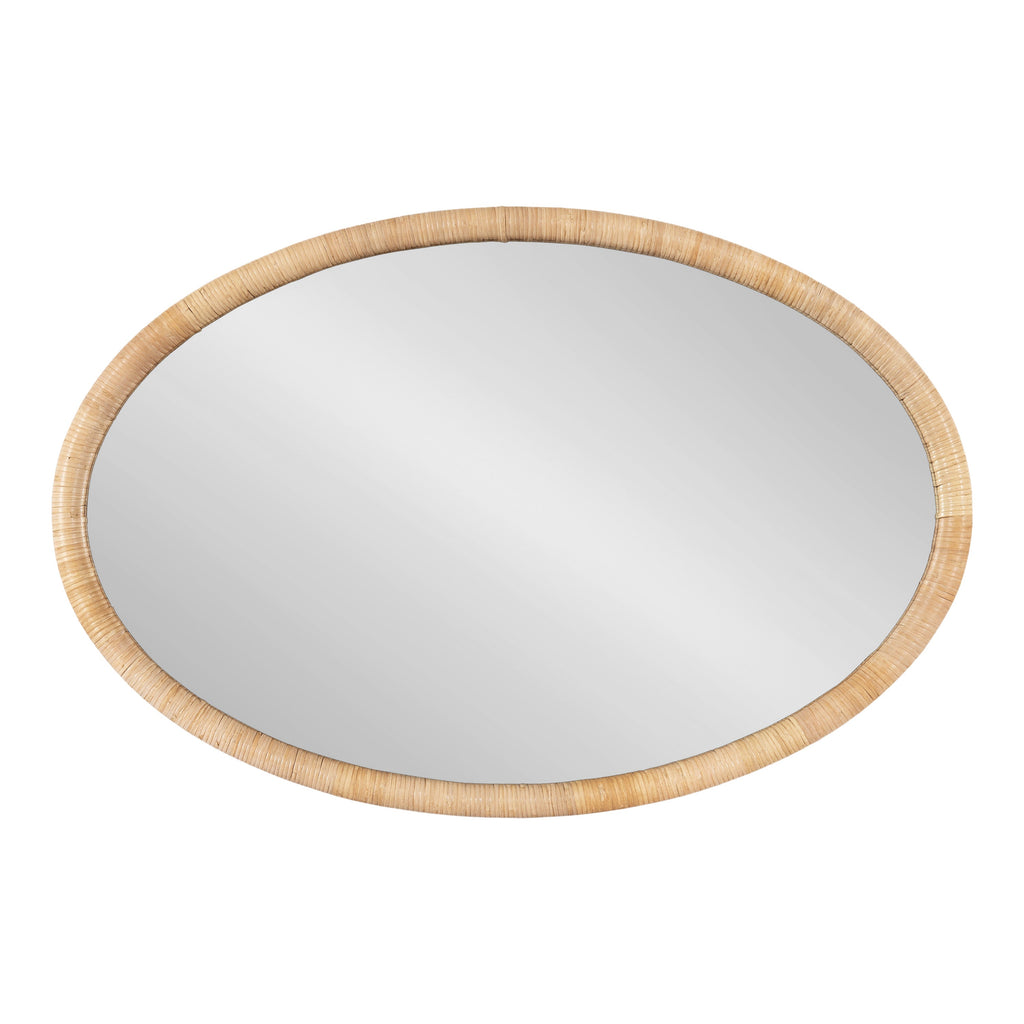 Rahfy Oval Rattan-Frame Wall Mirror