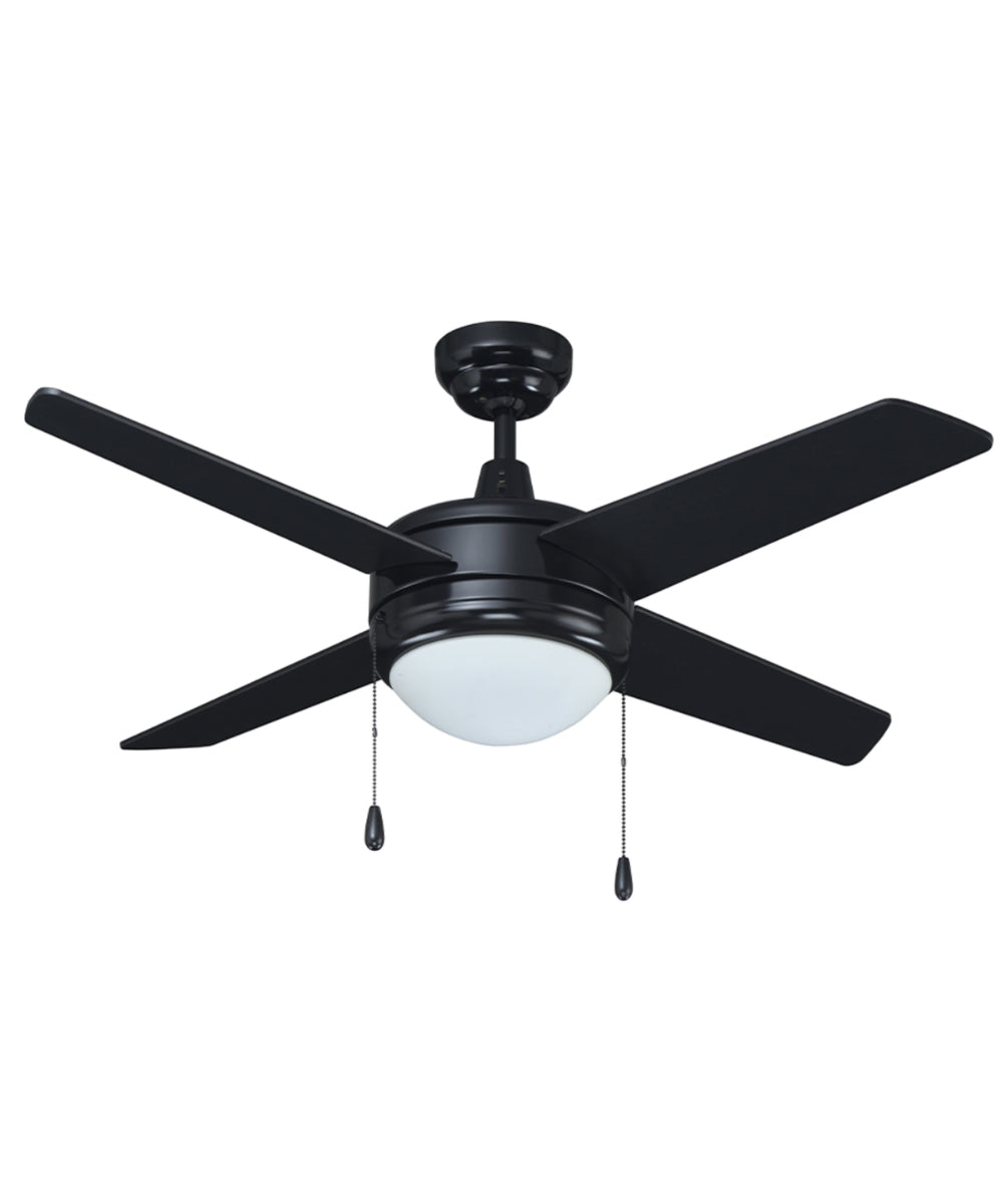 Royal Pacific Europa IV 52" 4-Blade Ceiling Fan with Integrated LED Light, Black