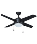 Royal Pacific Europa IV 52" 4-Blade Ceiling Fan with Integrated LED Light, Black