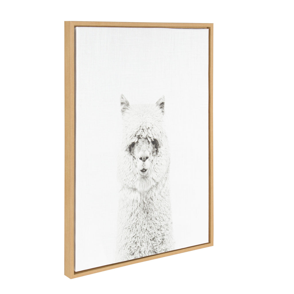 Sylvie Hairy Alpaca Framed Canvas by Simon Te of Tai Prints