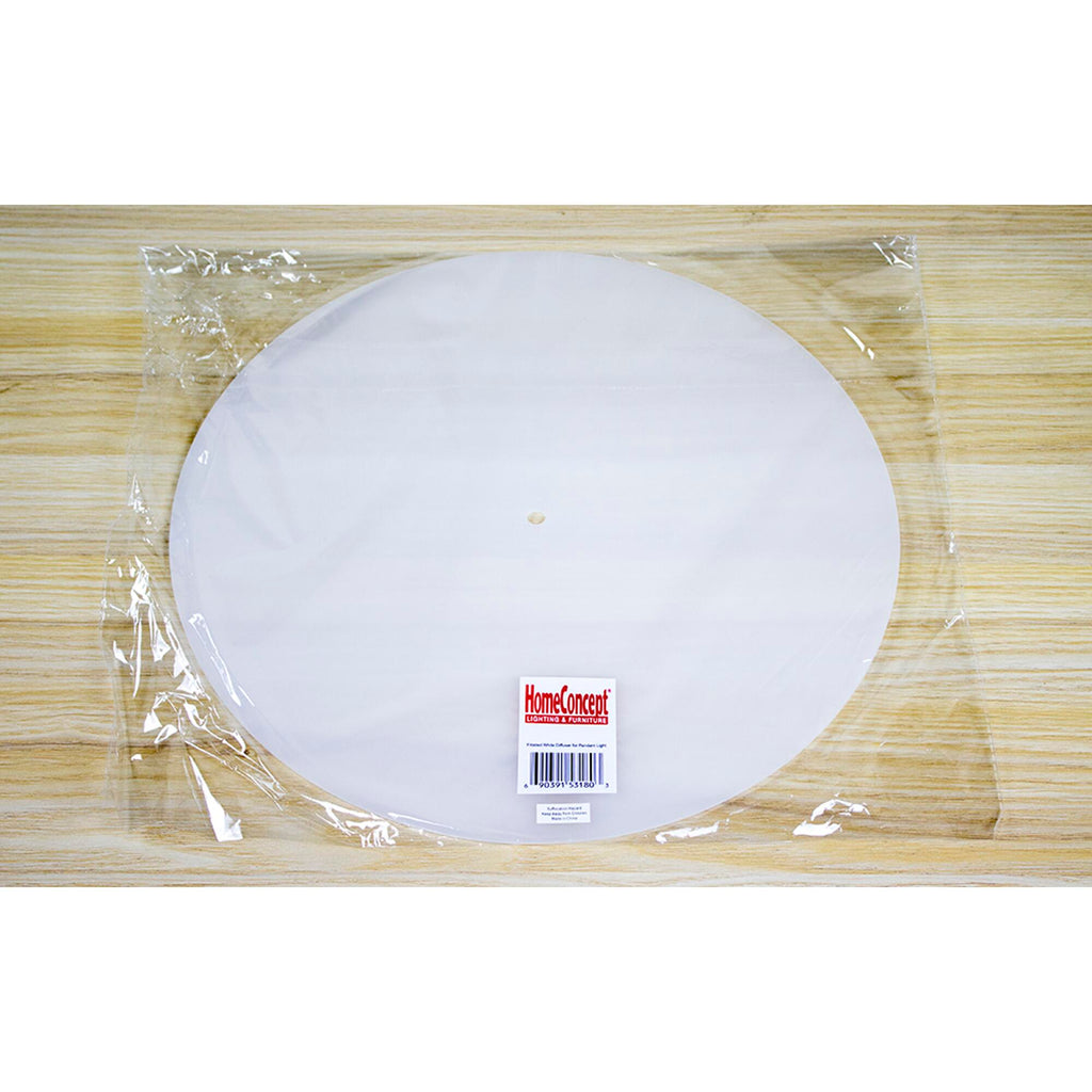 Home Concept Round Lamp Shade Diffuser, Translucent Frosted White, 13.5" Diameter