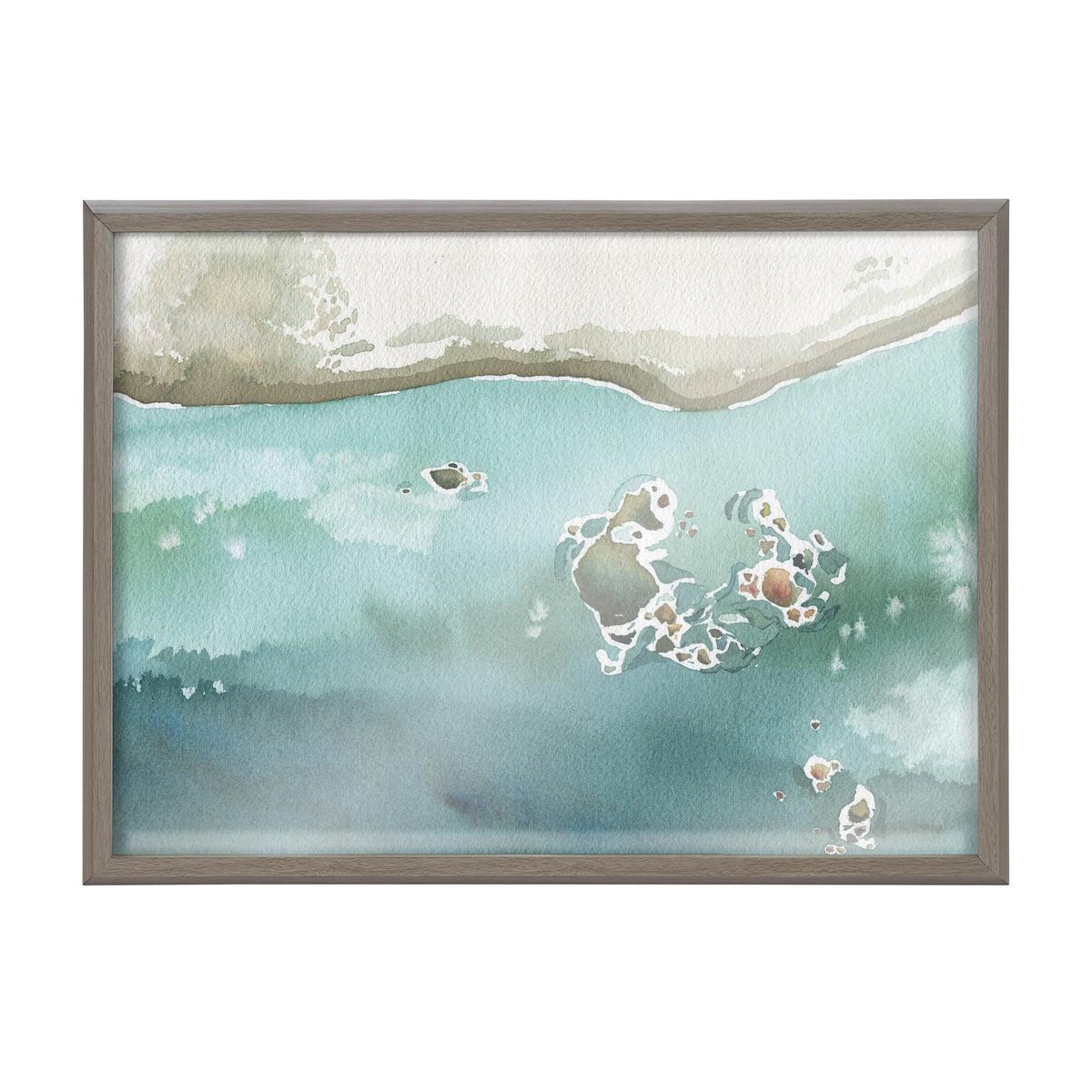 Blake Rocky Shores Framed Printed Glass by Janet Meinke-Lau