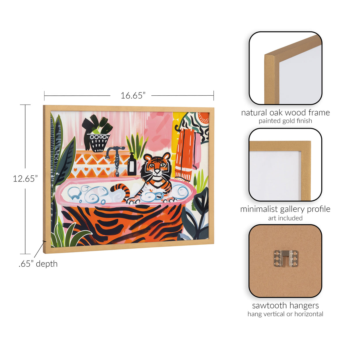 Gallery Bold Maximalist Tiger in Bubble Bath Print by The Creative Bunch Studio
