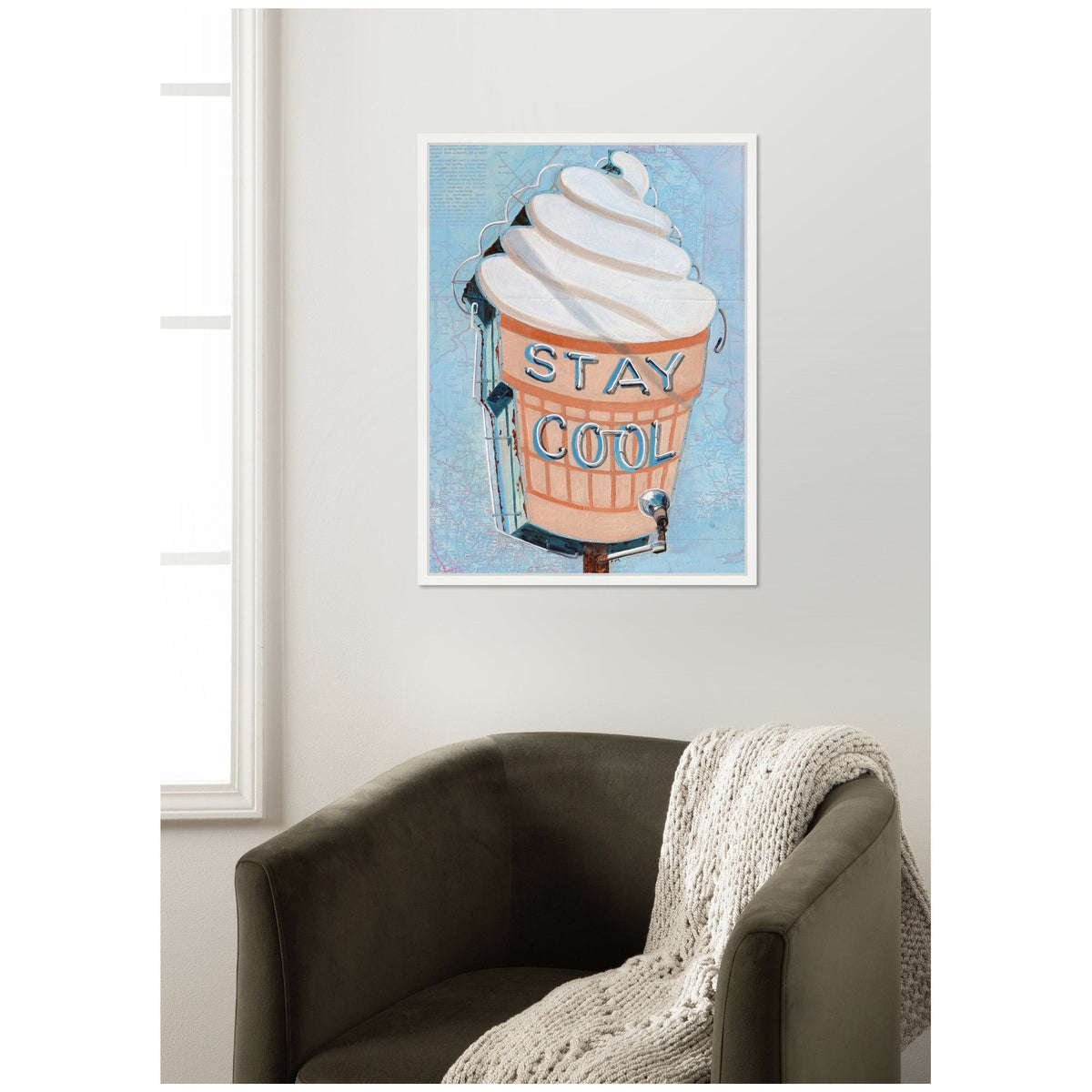 Stay Cool by Krista V. Allenstein Framed Canvas Wall Art Print