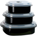 6-Piece Microwave Cookware & Storage Bowl Set, Black