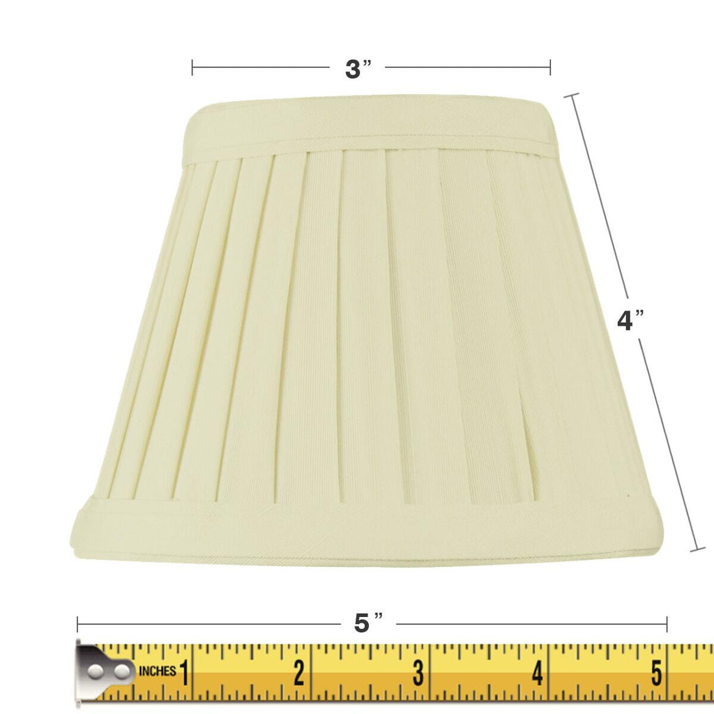 Home Concept Set of 6 Crisp Linen Pleated Clip-on Candelabra Lamp Shade - 5"W x 4" Slant Height