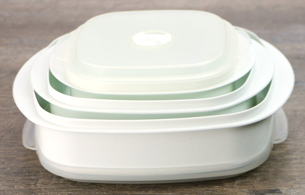 6-Piece Microwave Cookware & Storage Bowl Set, White