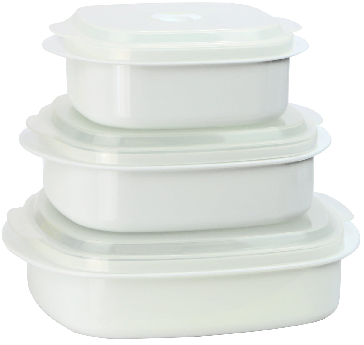 6-Piece Microwave Cookware & Storage Bowl Set, White