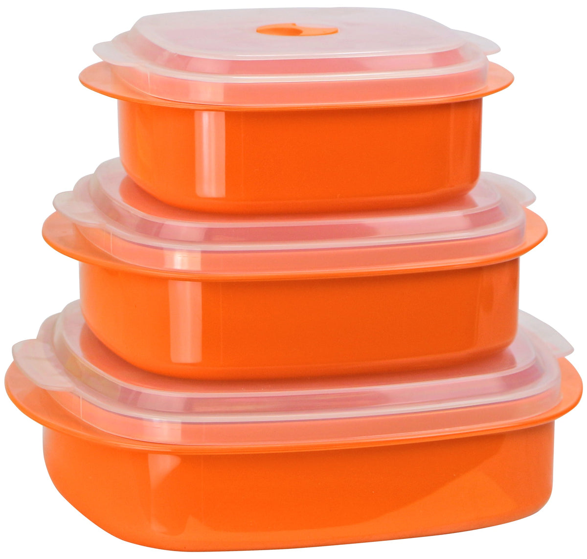 6-Piece Microwave Cookware & Storage Bowl Set, Orange