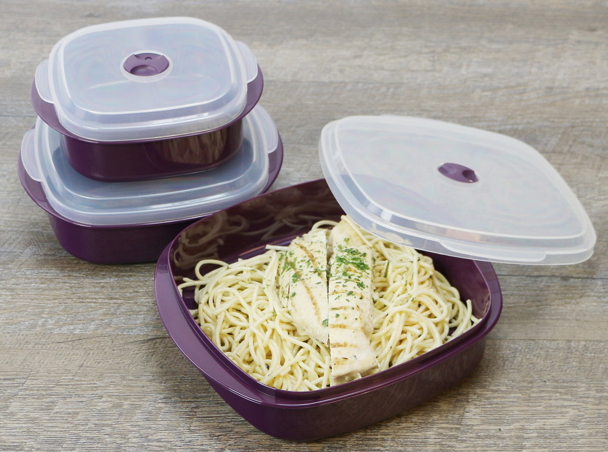 6-Piece Microwave Cookware & Storage Bowl Set, Plum