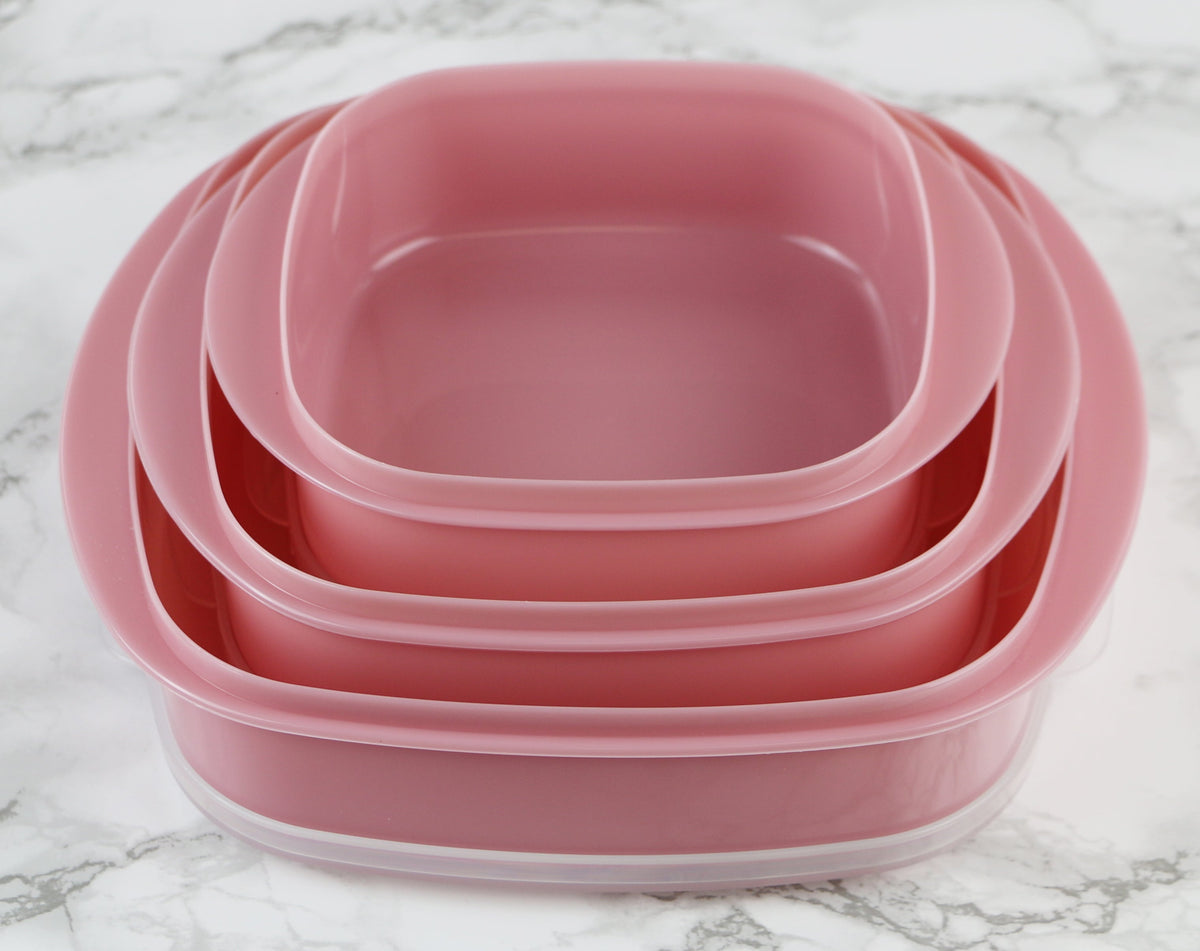 6-Piece Microwave Cookware & Storage Bowl Set, Pink